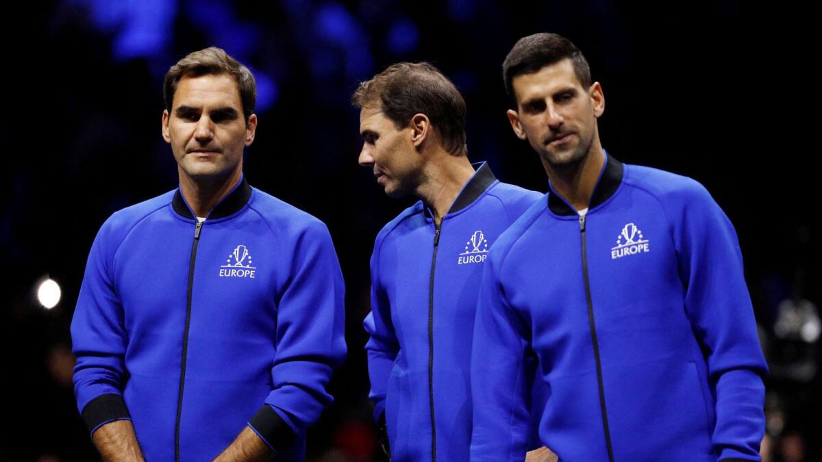 Rafael Nadal, Novak Djokovic and Roger Federer. — Reuters