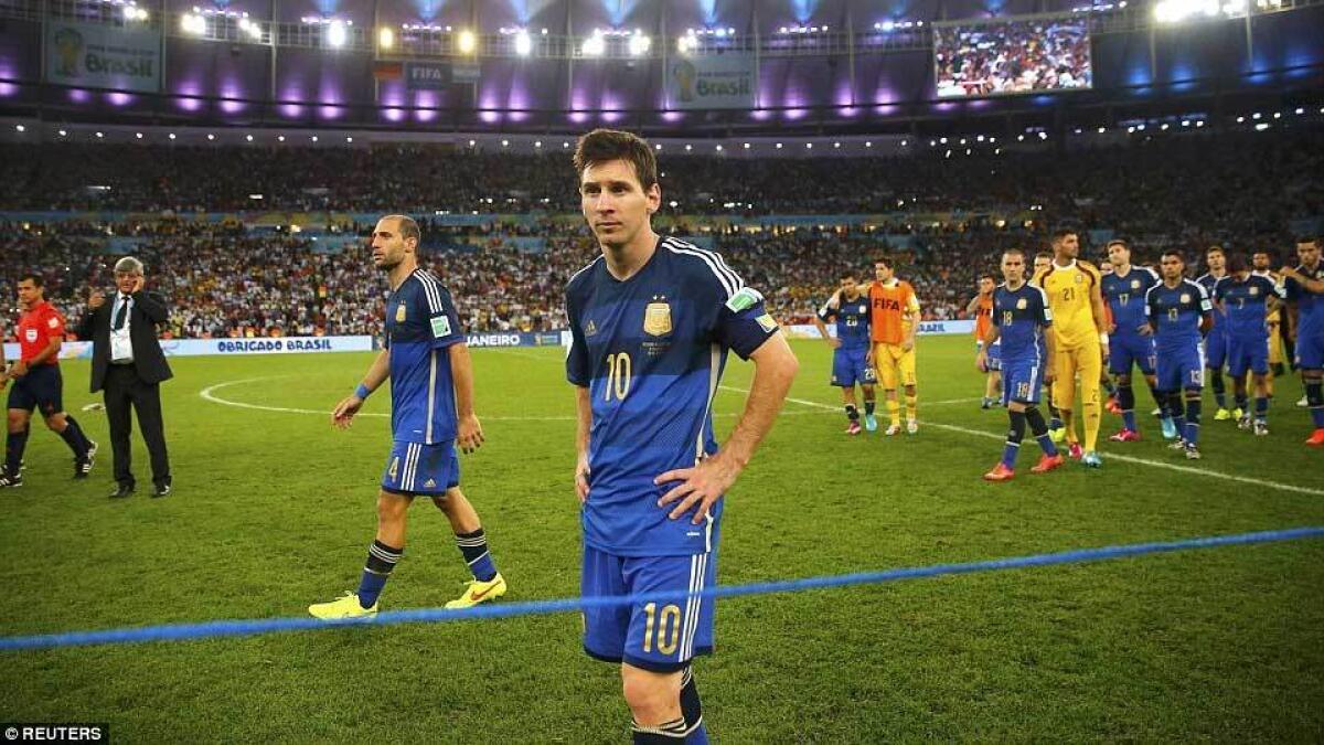 Messi suffered World Cup heartache with Argentina after losing in the 2014 final against Germany in the Maracana Stadium.