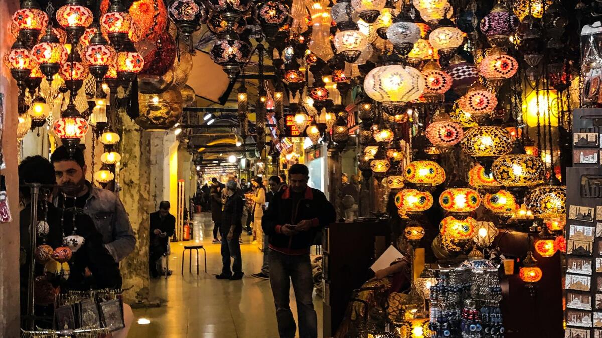 The Grand Bazaar in Istanbul, Turkey.