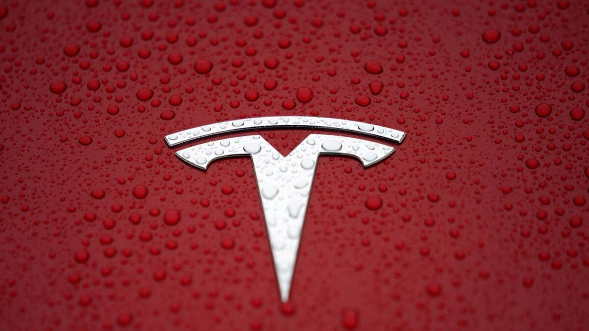A Tesla logo is seen at a groundbreaking ceremony of Tesla Shanghai Gigafactory in Shanghai. — Reuters file