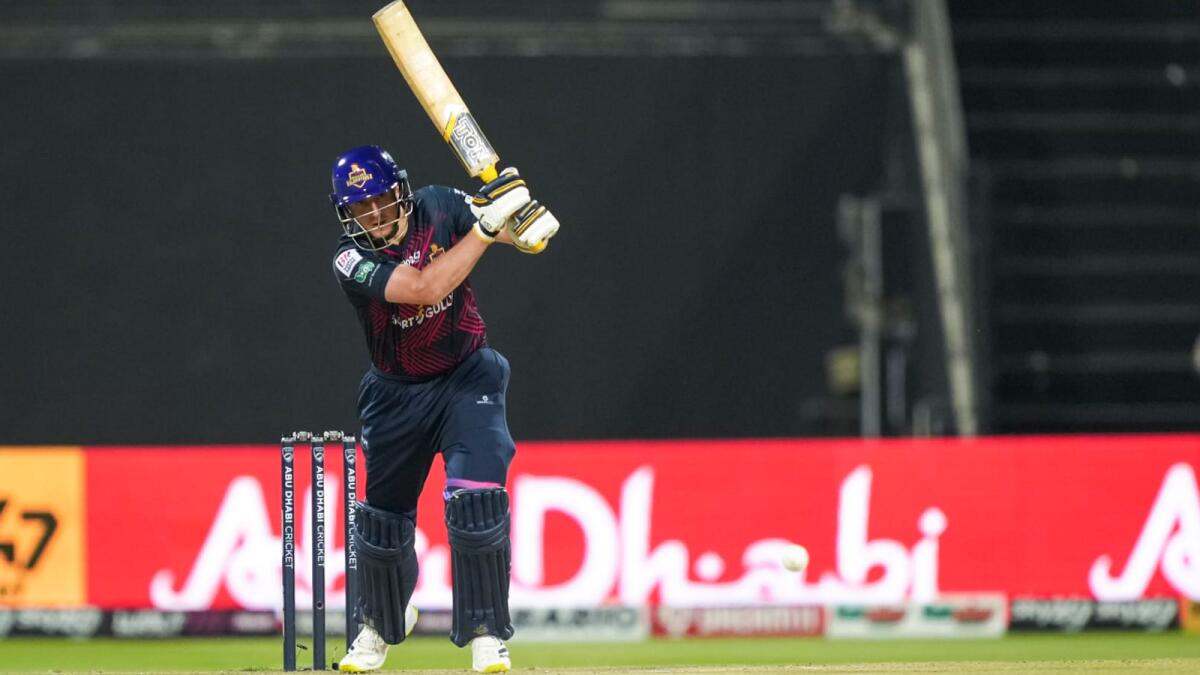 Tom Kohler-Cadmore of the Deccan Gladiators during his swashbuckling knock against the Bangla Tigers on Wednesday. — Abu Dhabi T10