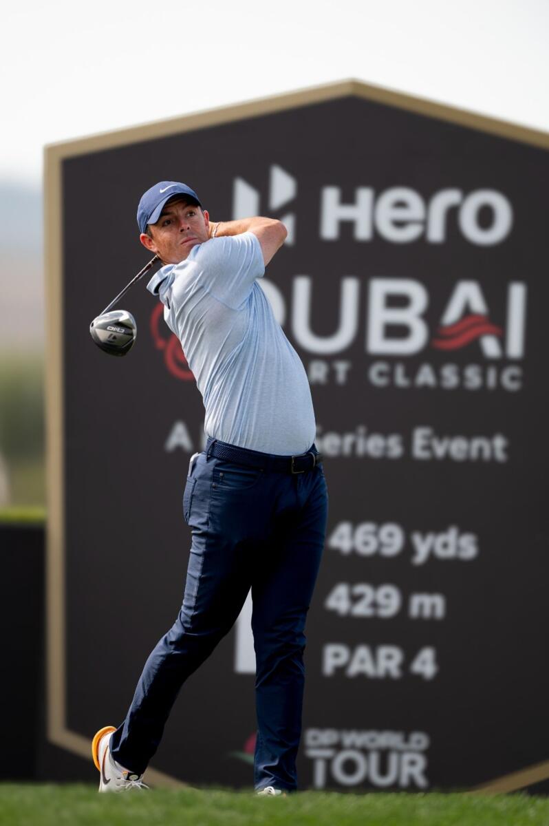 Rory McIlroy beaome the first player to win the Hero Dubai Desert Classic four times. - KT Photo by Shihab