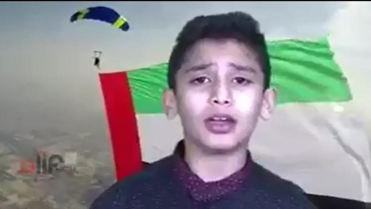 Watch: Boy pays tribute to UAE in Malayalam National Day song 
