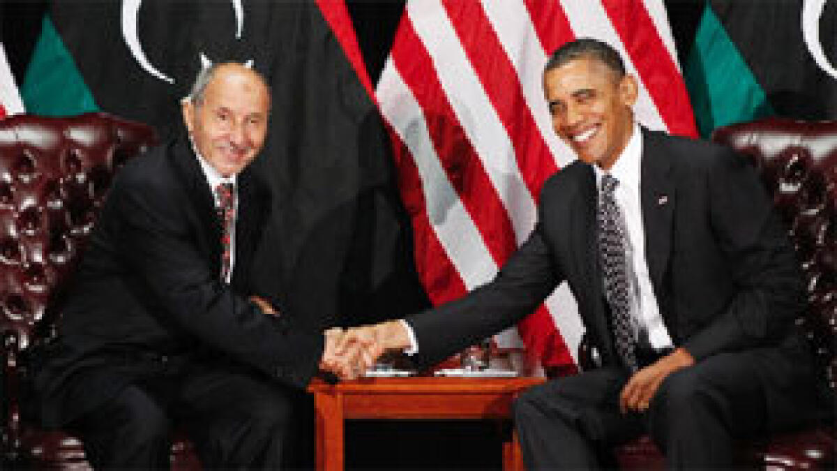Obama meets interim Libyan leader