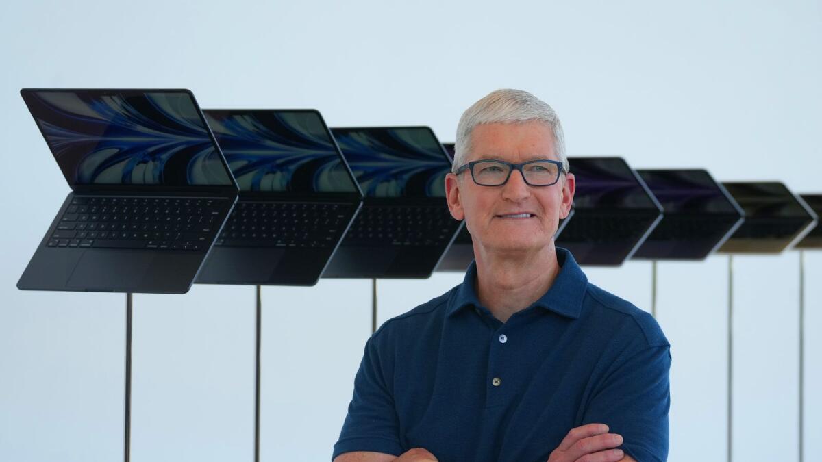 Tim Cook, chief executive of Apple, in Cupertino, California. The company is expected to unveil an augmented reality headset in a few months. Some employees wonder if the device makes sense for Apple. (Jim Wilson/The New York Times)