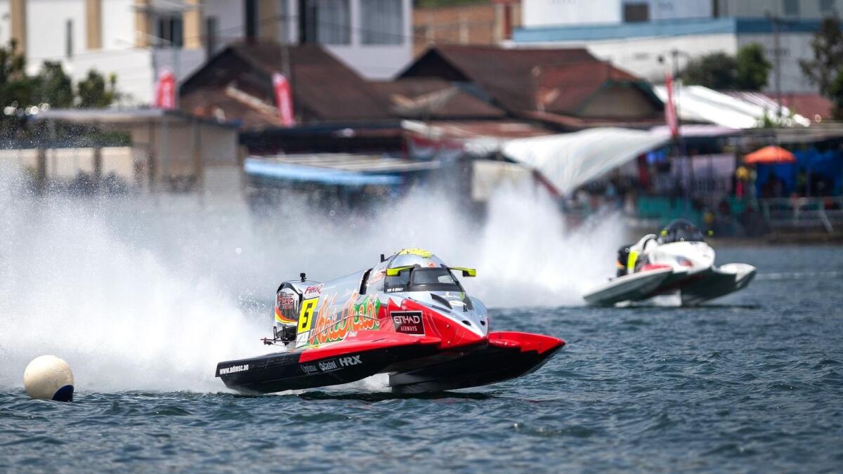 . Team Abu Dhabi's Thani Al Qemzi - geared up for the Grand Prix of Indonesia on Lake Toba. - Supplied photo