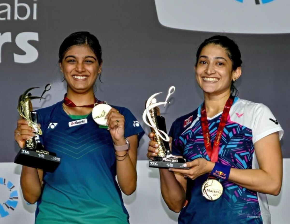 Tanisha Crasto (left) and Ashwini Ponnappa recently won the Abu Dhabi Masters title. — Supplied photo