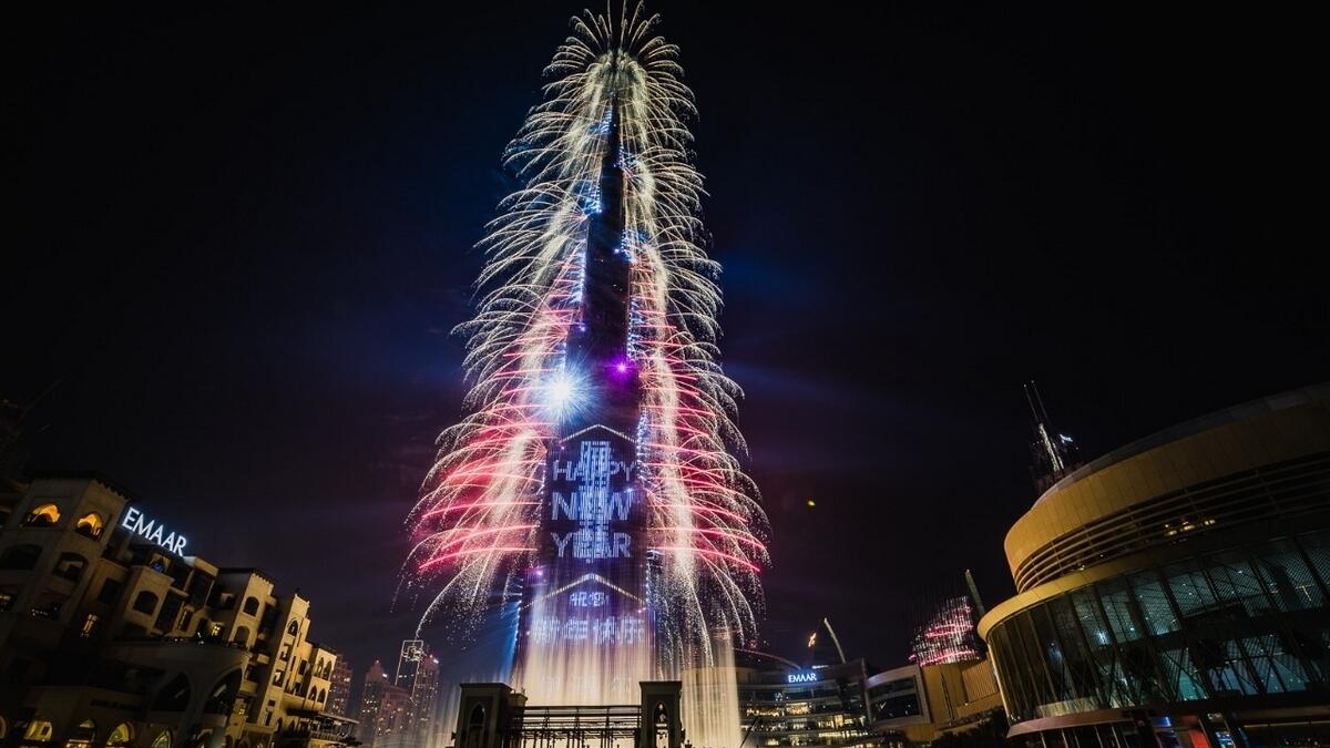 Burj Khalifa, new year fireworks, new year 2020, happy new year