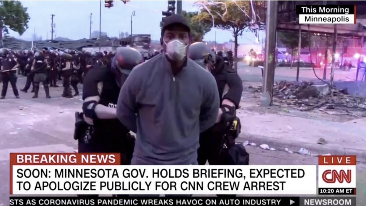 The governor also apologised to CNN after police arrested three members of its TV crew during an early morning sweep.Separately, CNN’s headquarters in Atlanta came under violent attack by protesters who smashed windows in the lobby of that building as riot police stood guard.