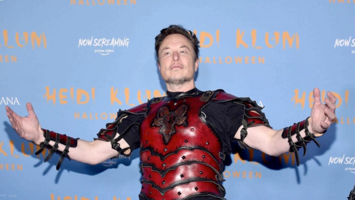 Elon Musk attends Heidi Klum's 21st annual Halloween party in New York. — AP