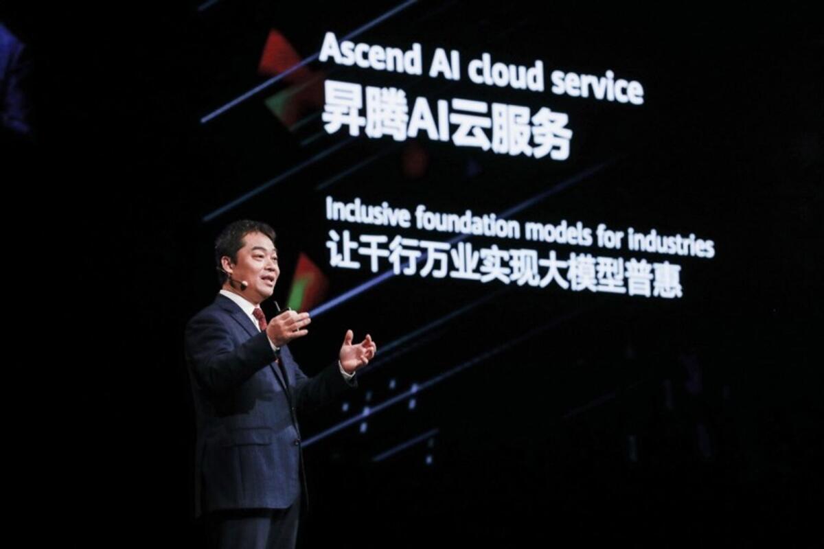 Zhang Ping'an, Executive Director of Huawei and CEO of Huawei Cloud, addressing the Huawei Connect 2023 in Shanghai.