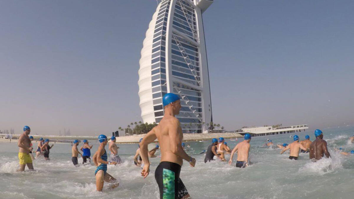 Participants of the Burj Al Arab Swim.