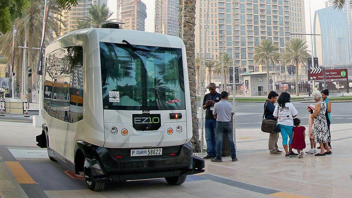 Driverless EZ10 takes to the road in Downtown Dubai