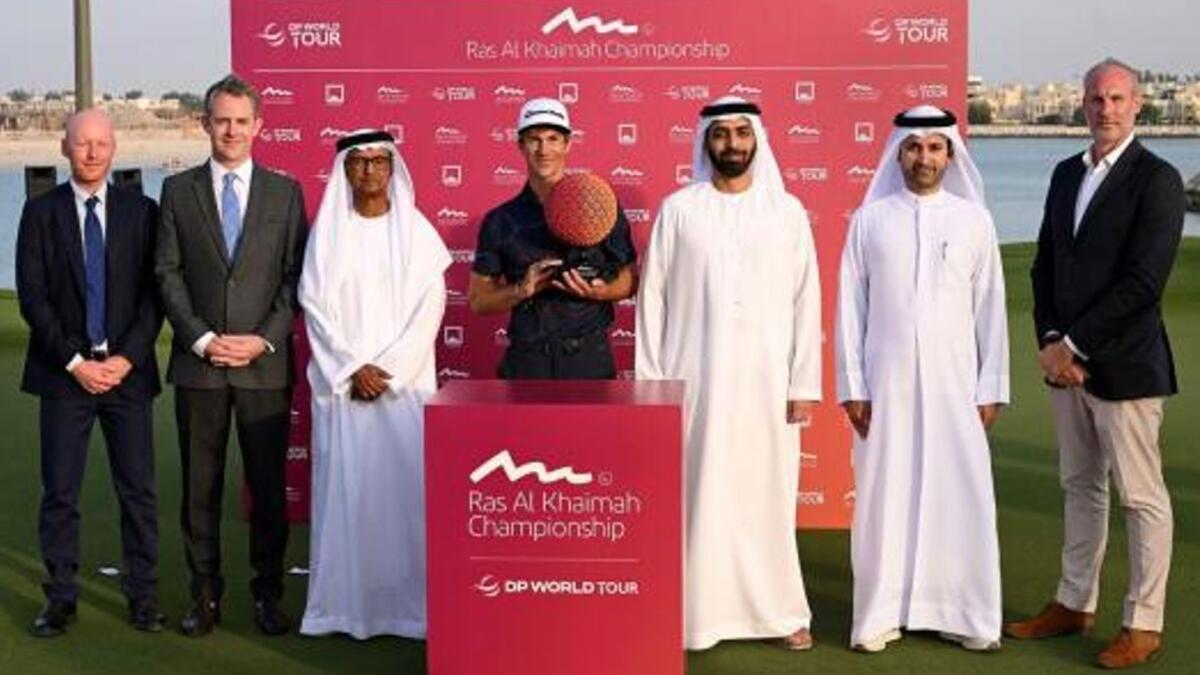 RAK Champion Thorbjorn Oleson with dignatories and officials at the Prize Presentation at Al Hamra Golf Club. - Supplied photo