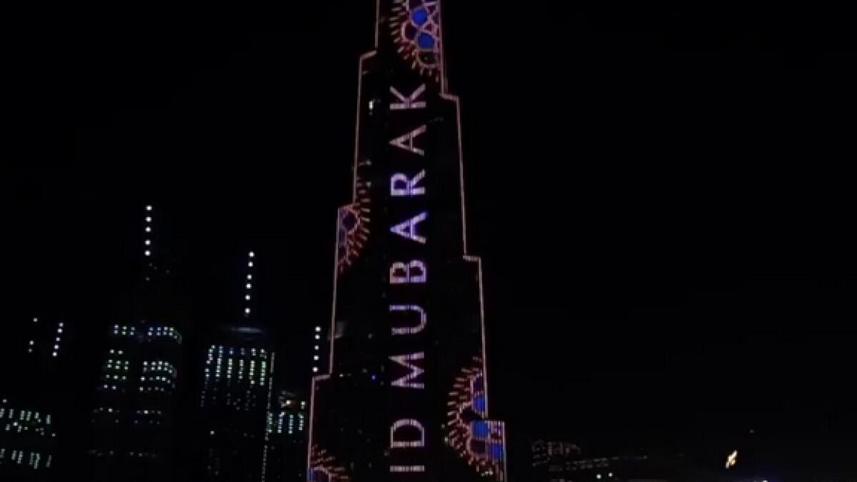 Burj Khalifa, Dubai, lights up, Eid Al Adha, Eid Takbeer, message