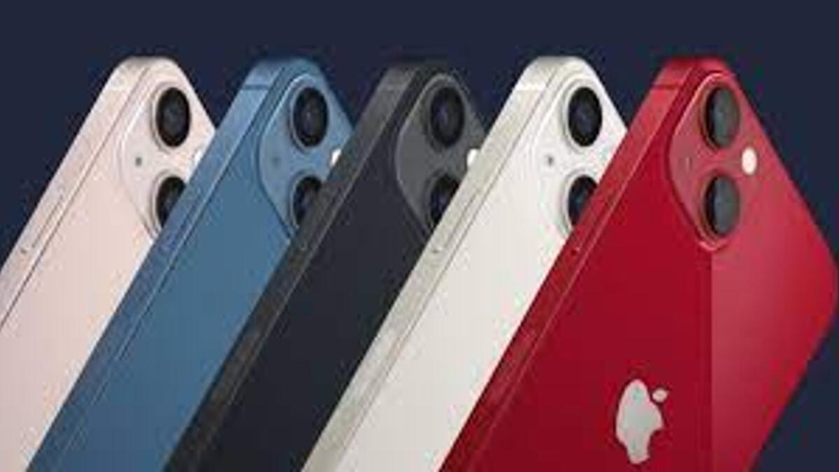 The iPhone 13 mini and 13 come in pink, blue, midnight, starlight and red, and come in a glass finish.