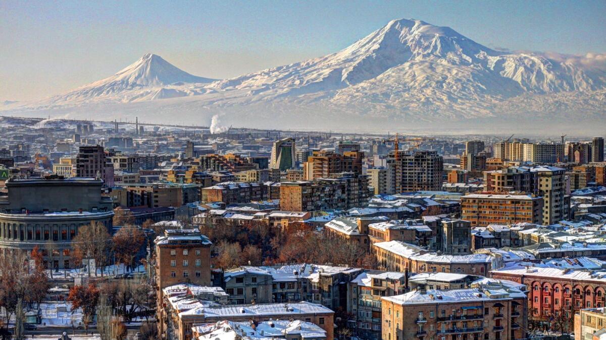 Armenia.  Six nights at the Cascade Hotel in early July is Dh2703 including flights at Holidays by FlyDubai. Centrally located in Yerevan, within a 10-minute drive of Republic Square and Yerevan Cascade, check out the Yerevan Opera House just down the road and stop off for a portion of delicious byorek on the way.