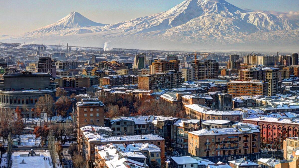 Armenia.  Six nights at the Cascade Hotel in early July is Dh2703 including flights at Holidays by FlyDubai. Centrally located in Yerevan, within a 10-minute drive of Republic Square and Yerevan Cascade, check out the Yerevan Opera House just down the road and stop off for a portion of delicious byorek on the way.