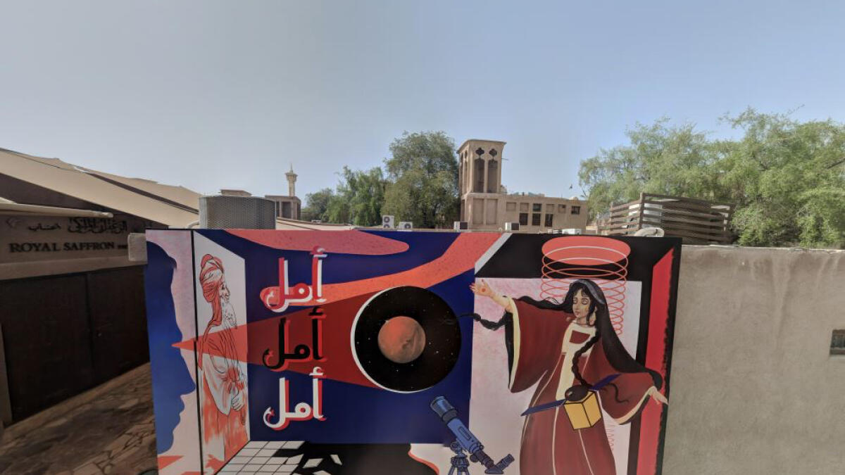 Mural, Hope Probe, art, Dubai, celebrates, Hope mission, every day,