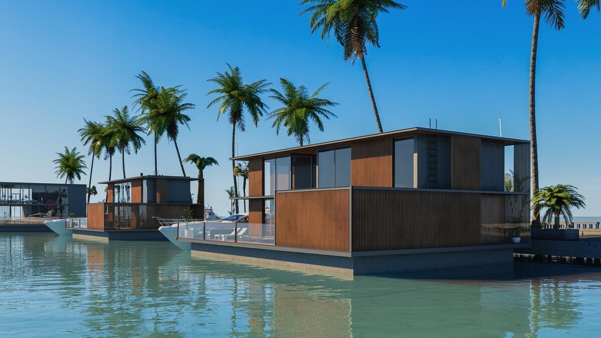 Water homes dock in Dubai for Cityscape