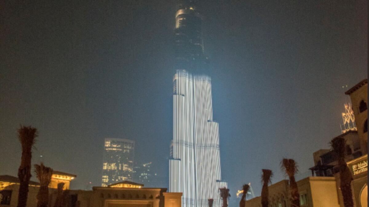 What does a half-lit Burj Khalifa mean?