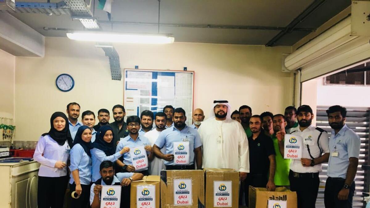 The ‘Sons of Zayed Al-Khair Parcels’ were delivered to a shipping company on Saturday.- Supplied photo