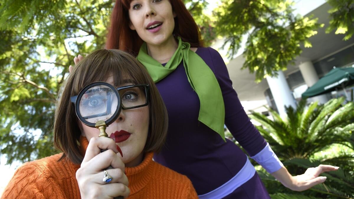 Melinda Gross, left, and Kit Quinn, dressed as Velma and Daphne from 'Scooby Doo'