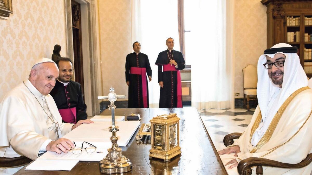 Popes visit reels in a global conference for human fraternity