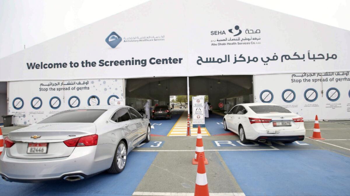 Covid screening centre at Zayed Sports City in Abu Dhabi. — File photo