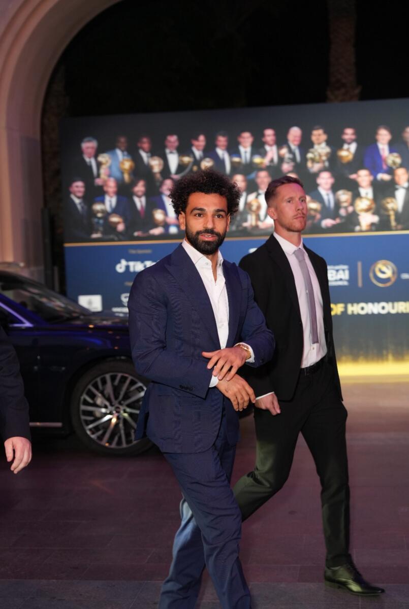 Mohamed Salah in Dubai. (Globe Soccer Awards Twitter)