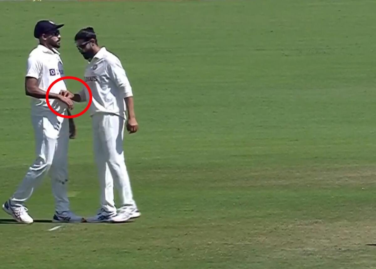 Ravindra Jadeja was seen taking a substance off the back of Mohammed Siraj's palm and rubbing it on his bowling finger during the opening day of the first Test. -- Twitter