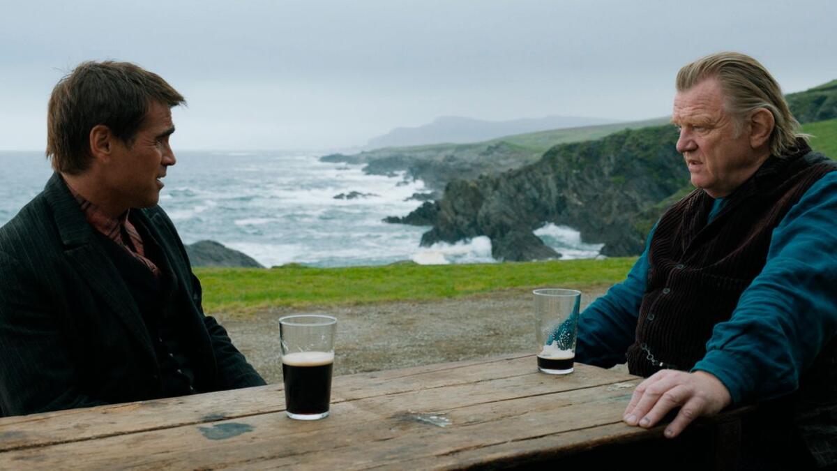 Colin Farrell, left, and Brendan Gleeson in 'The Banshees of Inisherin.'
