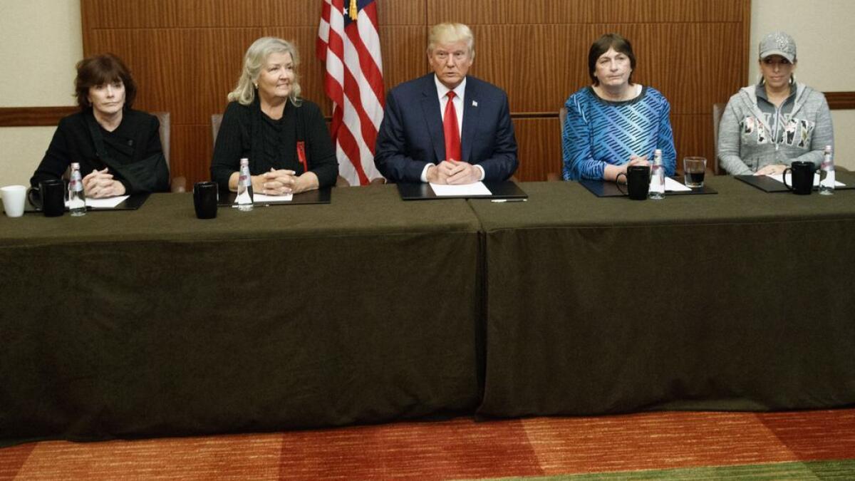 WATCH: Trump appears with women who accused Bill Clinton
