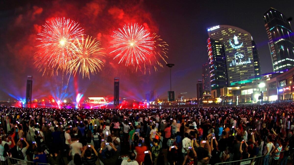 New Year fireworks at Dubai Festival City. Photo: Juidn Bernarrd