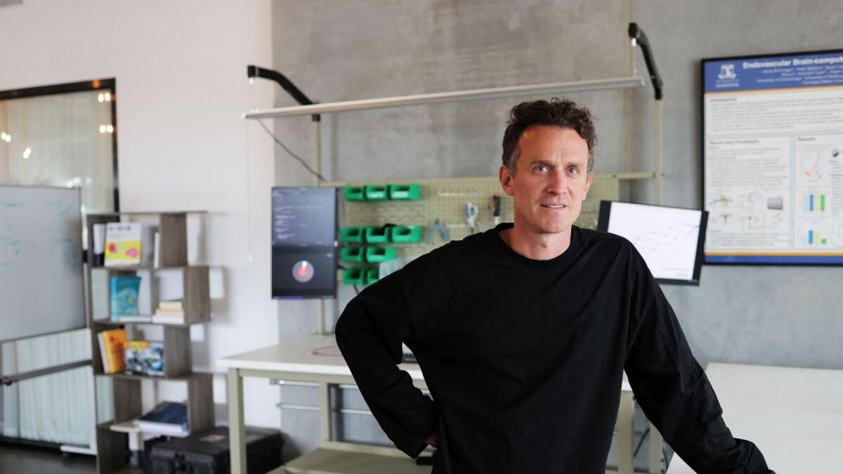Synchron CEO Tom Oxley poses at the Synchron offices in Brooklyn, New York City. — Reuters
