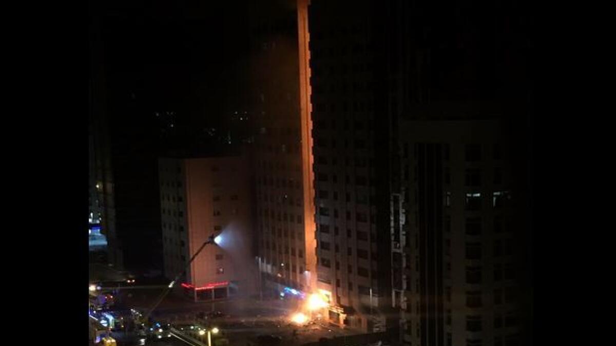 Watch: Abu Dhabi Civil Defence tackles tower fire