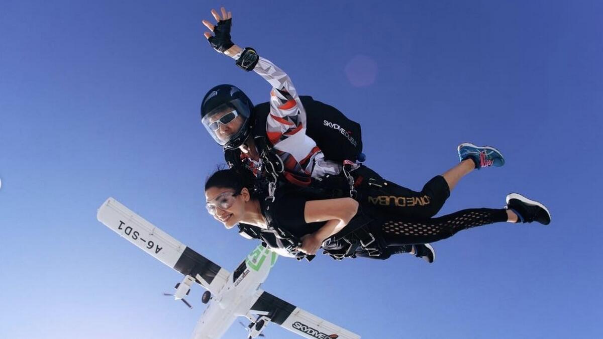 Video: Former Miss Universe goes skydiving in Dubai