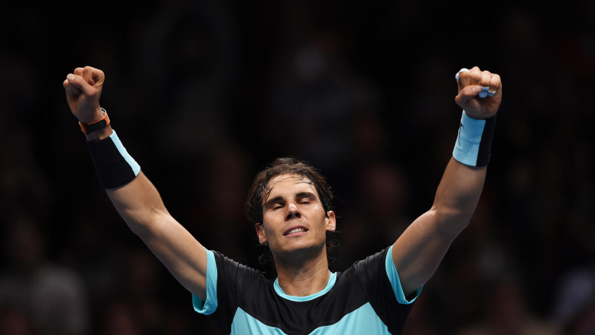 Rafael Nadal celebrates his victory against David Ferrer. 