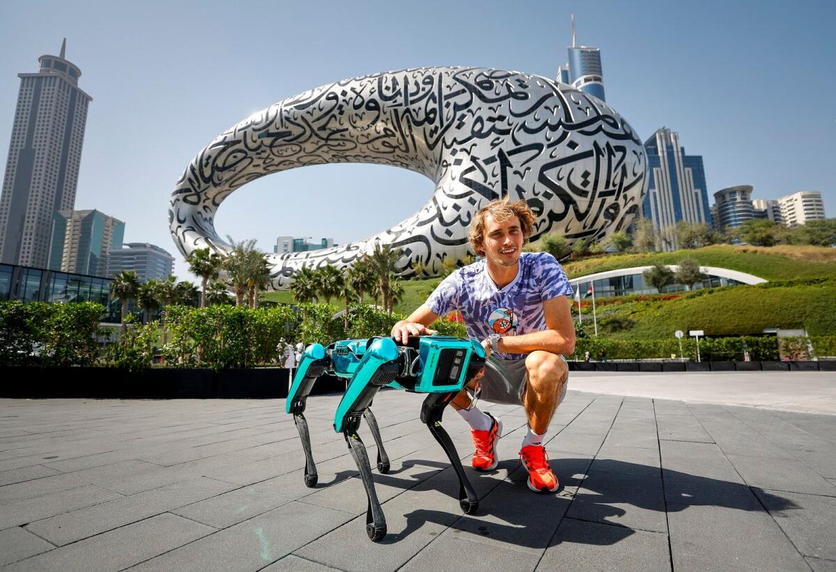 Alexander Zverev visited the Museum of the Future on Saturday. — Dubai Duty Free Tennis