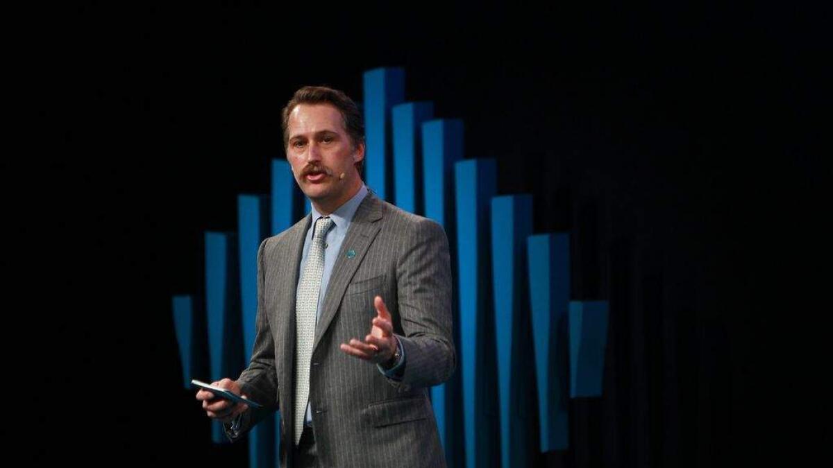 Brogan Bambrogan, co-founder and chief technology officer of Hyperloop Technologies at Dubai's World Government Summit
