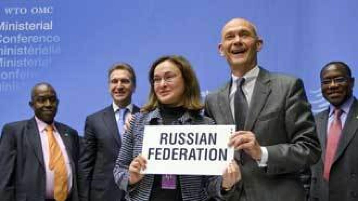 Russia becomes 156th WTO member