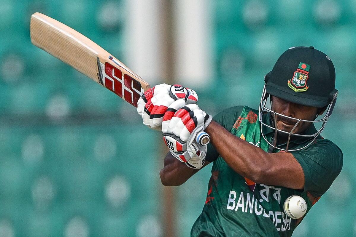 Bangladesh's Tanzid Hasan plays a shot during the third one-day international. — AFP