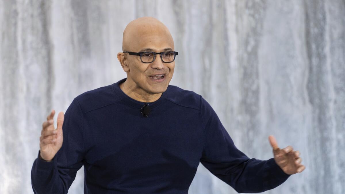 Nadella has long made the accessibility of technology a priority. — AP file
