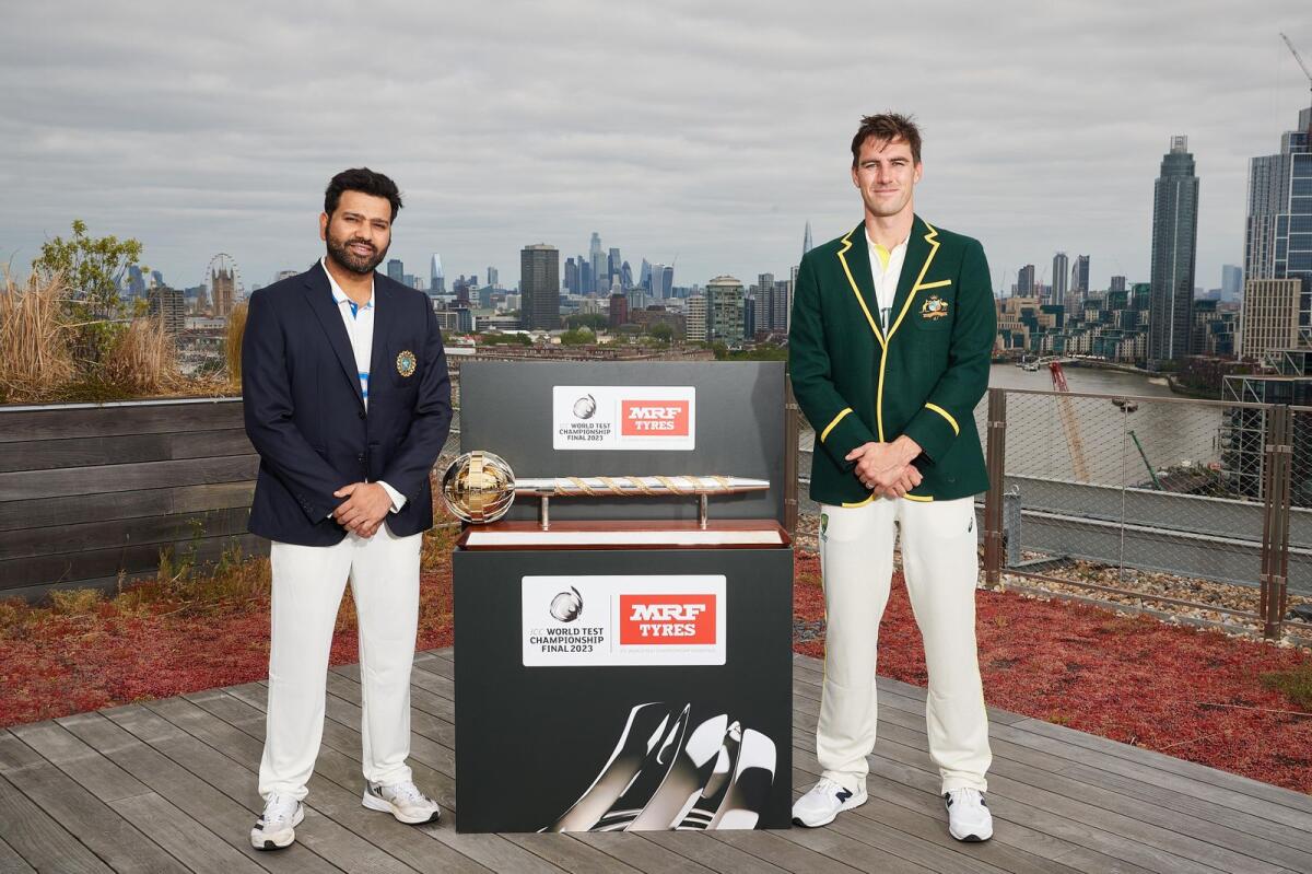 Indian skipper Rohit Sharma (left) and Australian captain Pat Cummins. — ICC Twitter
