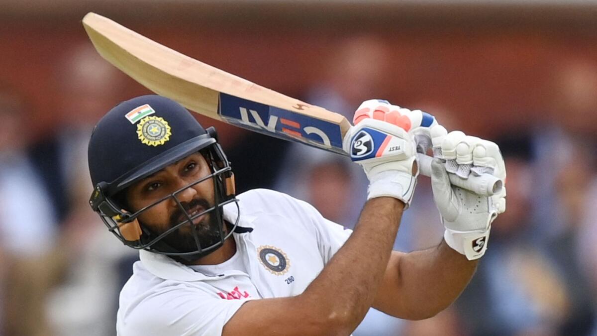Rohit Sharma plays a shot on the first day of the second Test match  between England and India. (AFP file)