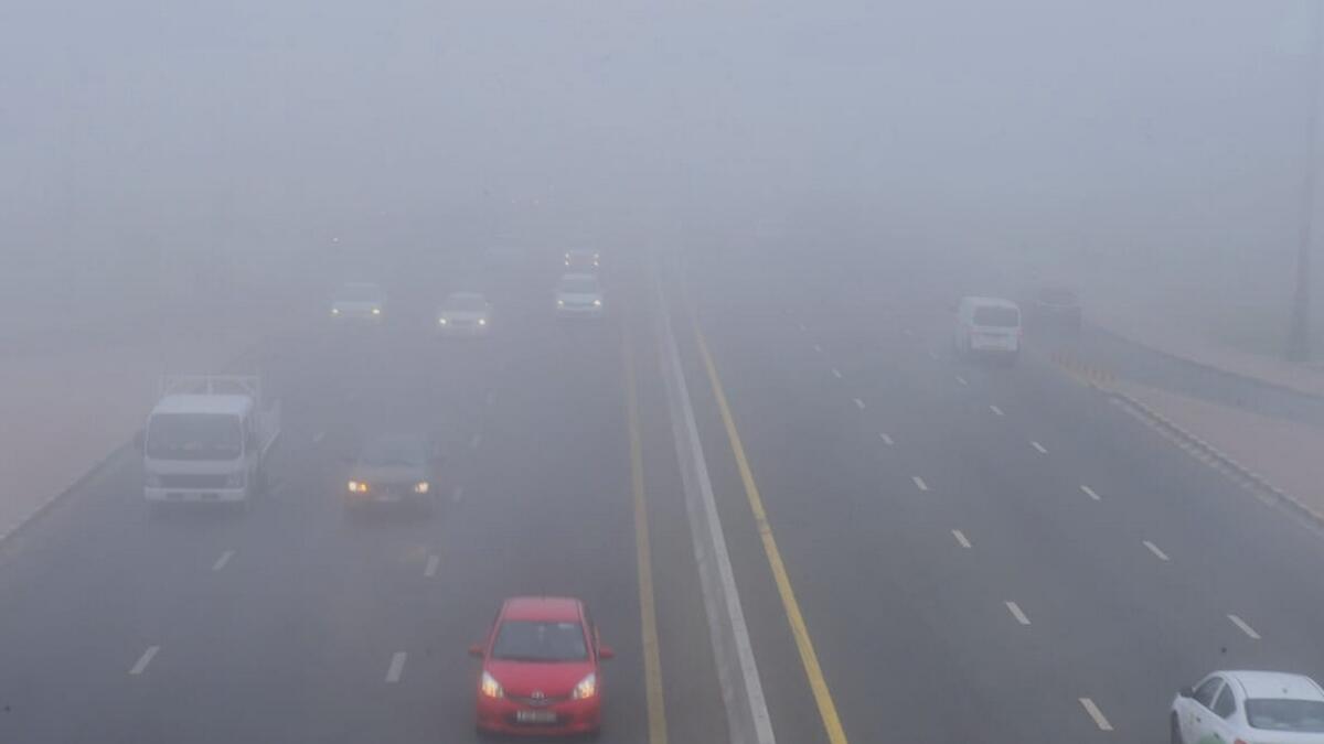 UAE road accident, emirates road, foggy conditions, sharjah, umm al quwain