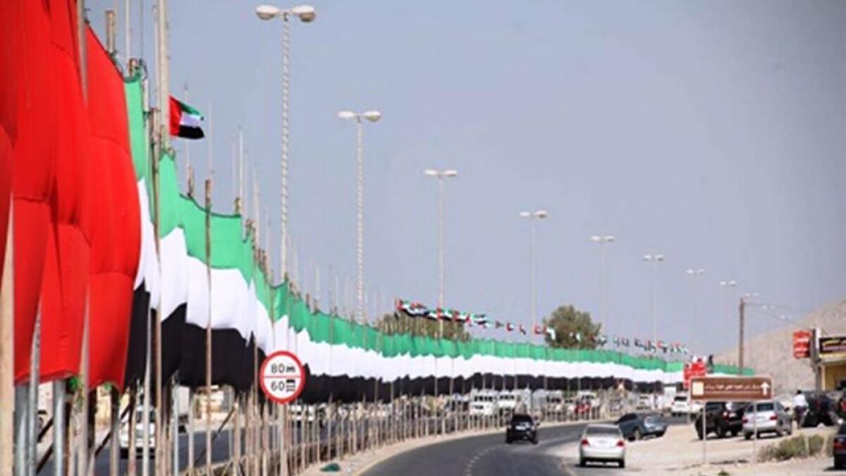 RAK marks National Day with longest road-hanged flag