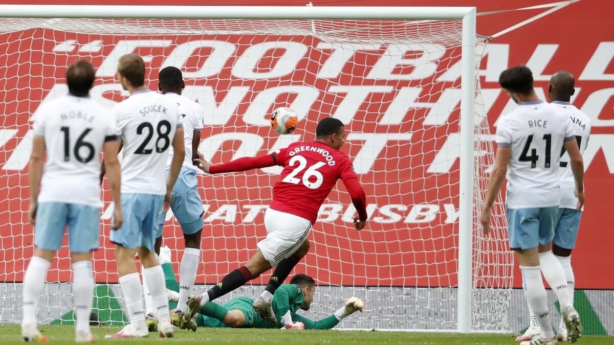Manchester United's Mason Greenwood celebrates his goal. (AFP)