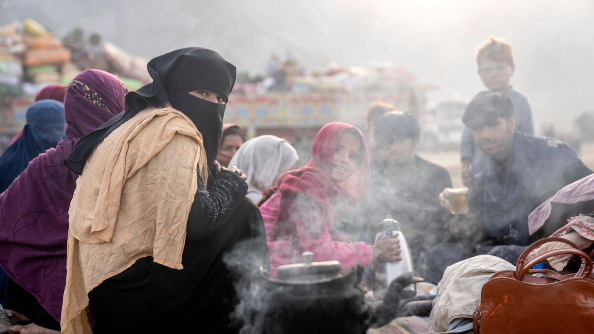 Afghan refugees settle in a camp near the Torkham Pakistan-Afghanistan border in Torkham, Afghanistan, on Saturday, Nov. 4, 2023. — AP