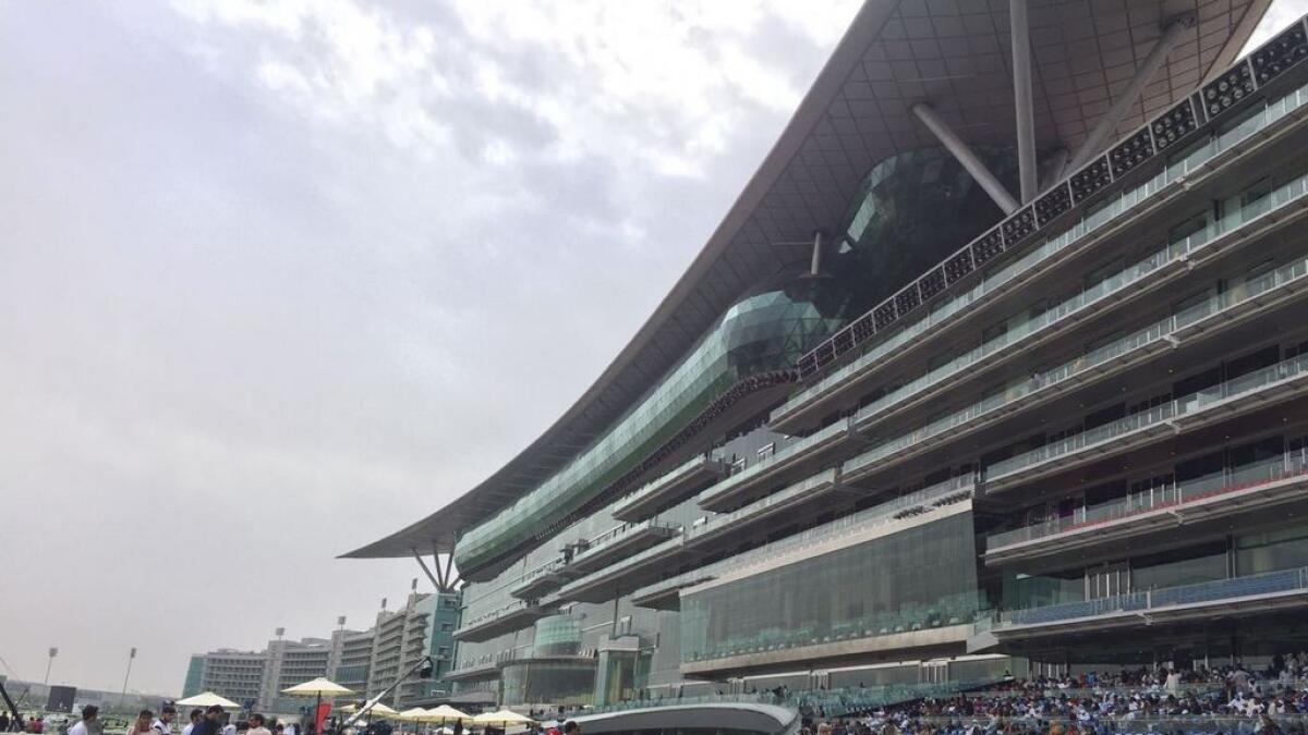Crowds gathered at the Meydan Racecourse.